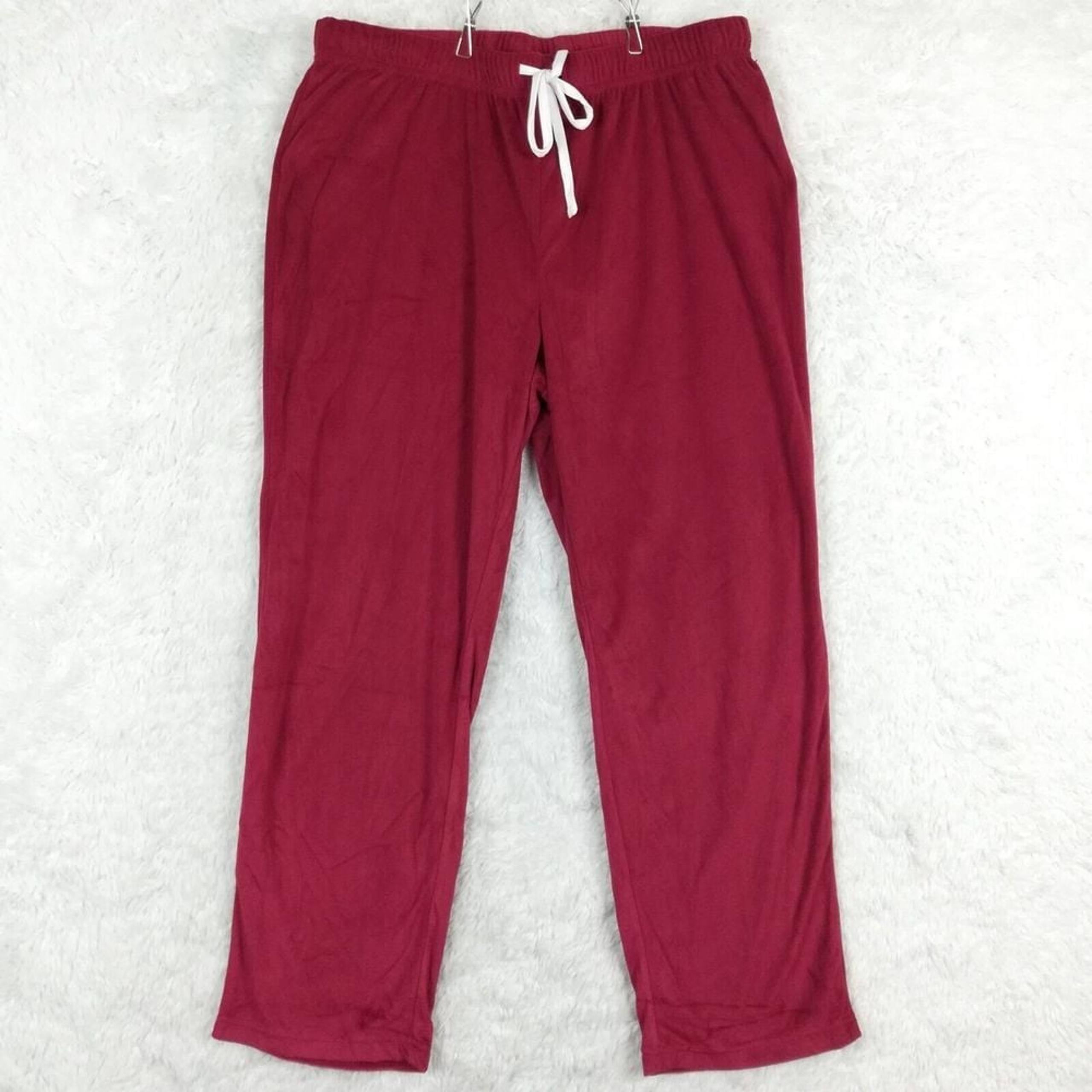 Rae Dunn Womens Pants Pajama Lounge Red Fleece Pull On Sleepwear XL New