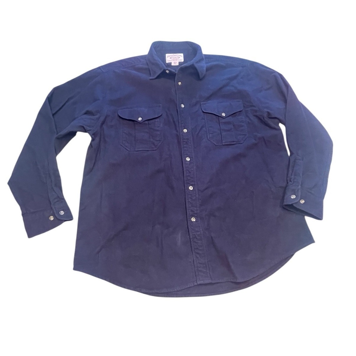CC Filson Alaskan Guide Shirt Button Down Navy Blue Cotton Men's XXL Shacket