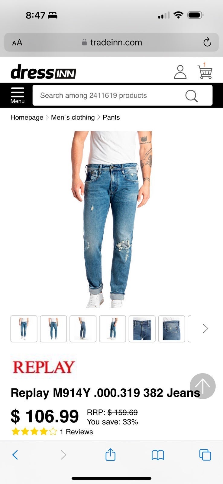 Men Replay jeans