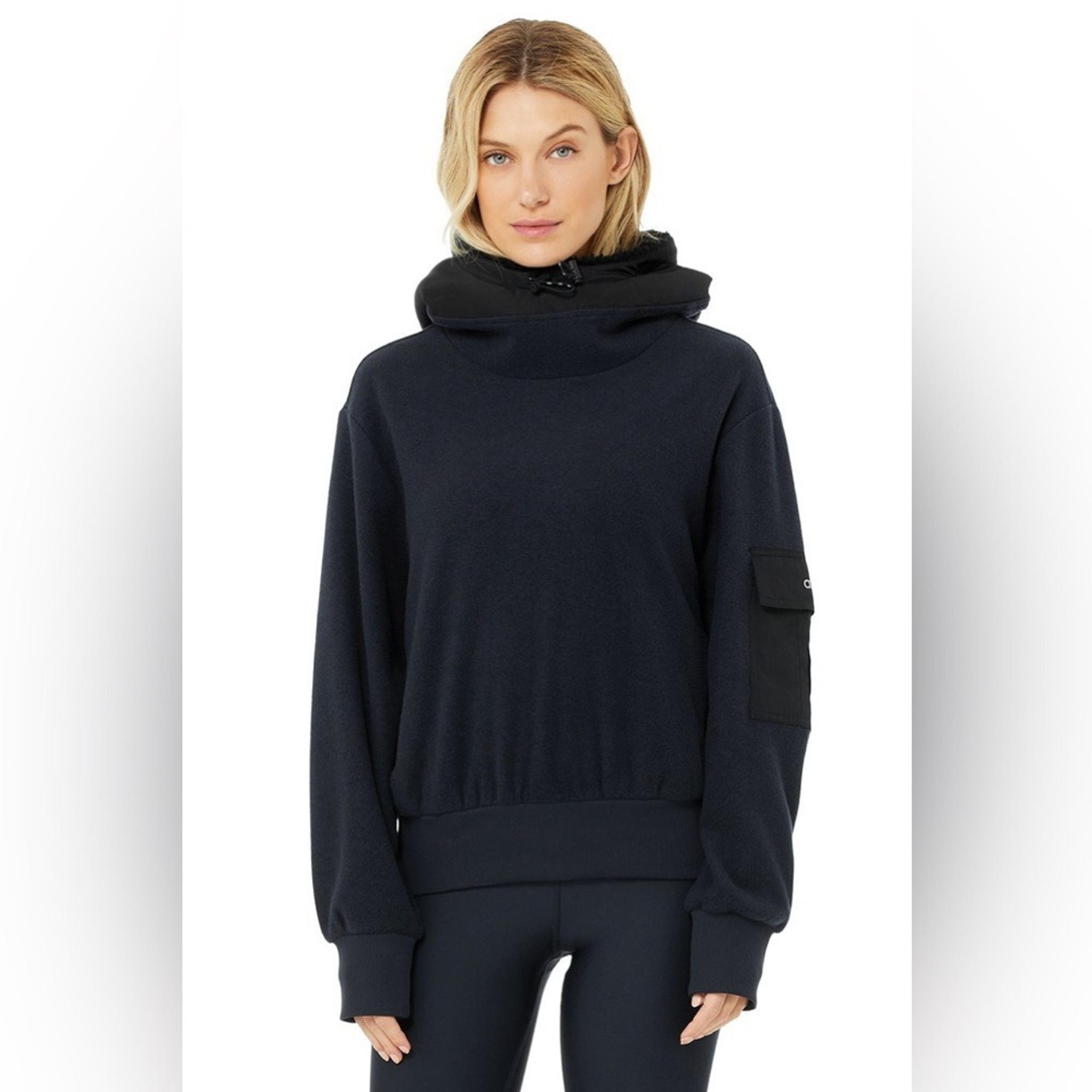 ALO YOGA® Chill Pullover Hooded Top Navy Small