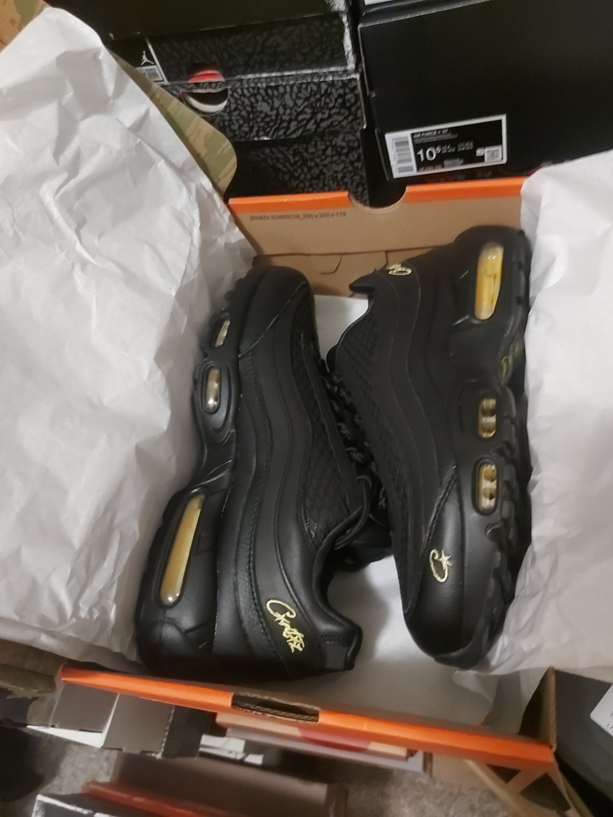Nike Corteiz Air Max 95 SP Black Tour Yellow 9.5 Men