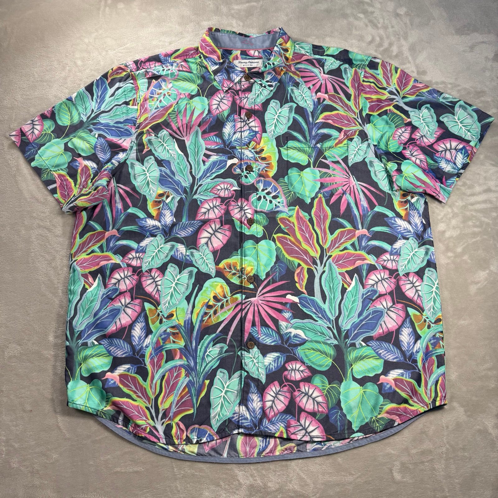 Tommy Bahama Mojito Bay Jungle Shirt Island Zone Floral Men's Sz 2XL Hawaiian