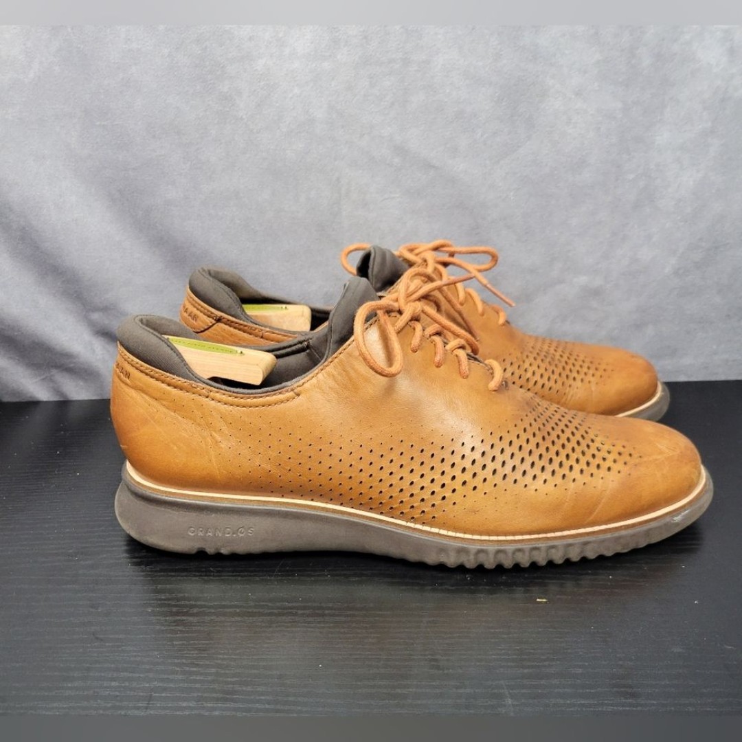 Cole Haan ZeroGrand 2.0 Mens Shoes Brown Oxford Lined Laser Size 10M