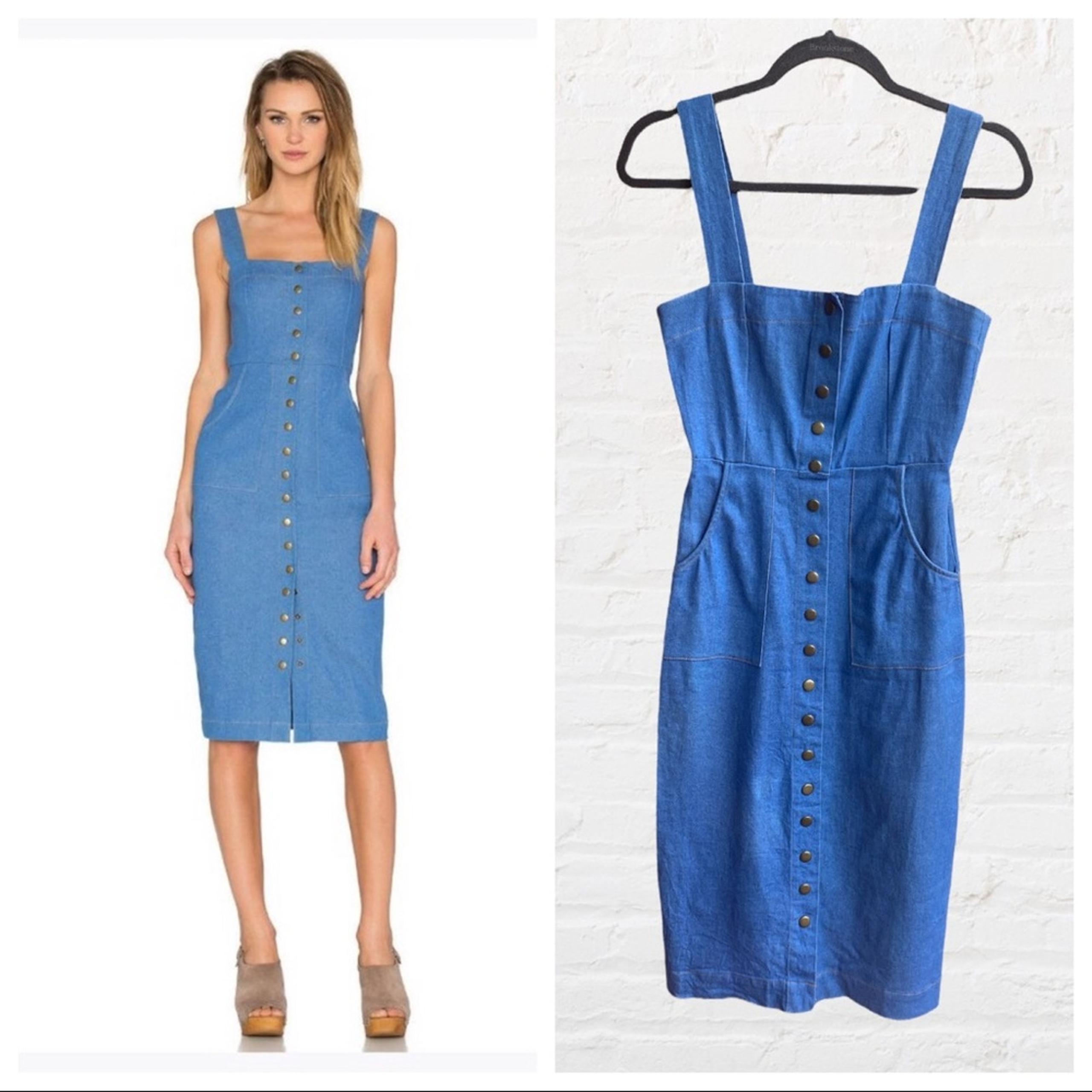 Clayton Revolve denim button down dress