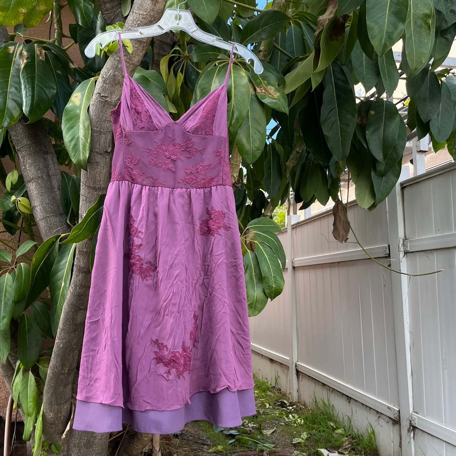 Vintage Y2K Betsey Johnson New York Sheer Lined Dress with lace detailing