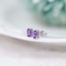 Genuine Oval Amethyst (February) Gemstone 14K White Gold Stud Earrings, NWT