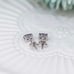 Genuine Oval Amethyst (February) Gemstone 14K White Gold Stud Earrings, NWT