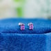 Genuine Oval Amethyst (February) Gemstone 14K White Gold Stud Earrings, NWT