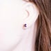 Genuine Oval Amethyst (February) Gemstone 14K White Gold Stud Earrings, NWT