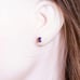 Genuine Oval Amethyst (February) Gemstone 14K White Gold Stud Earrings, NWT