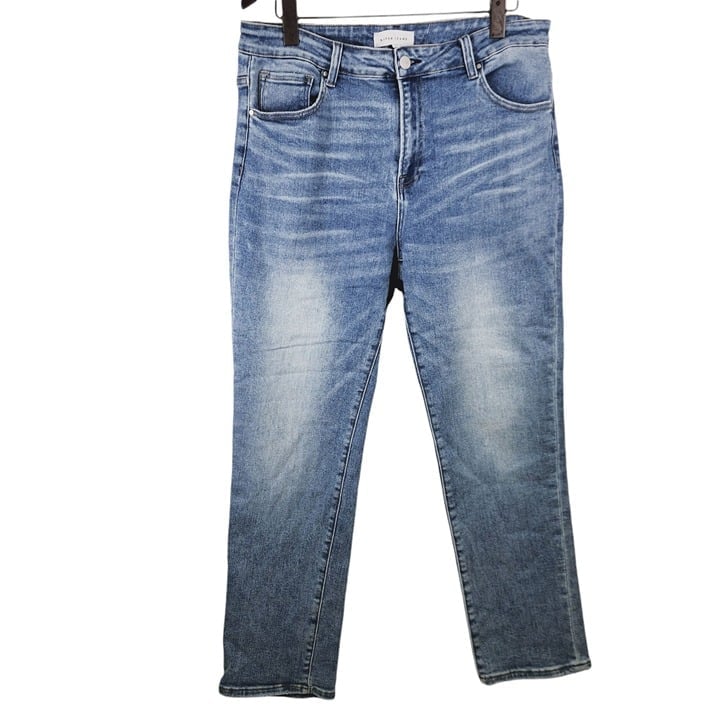 RISEN High Rise Distressed Relaxed Jeans Women's Plus Size 1X
