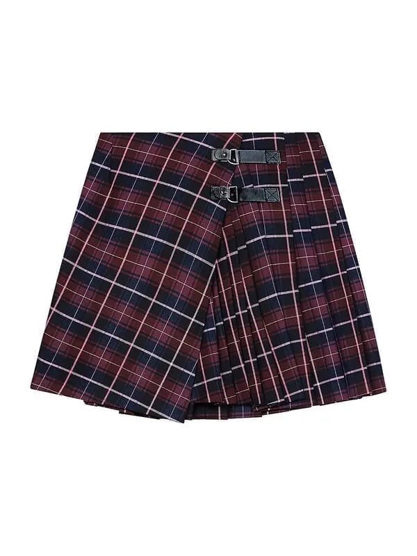 Maje jorisa tartan pleated woven mini Skirt sz 36(Us:S）
