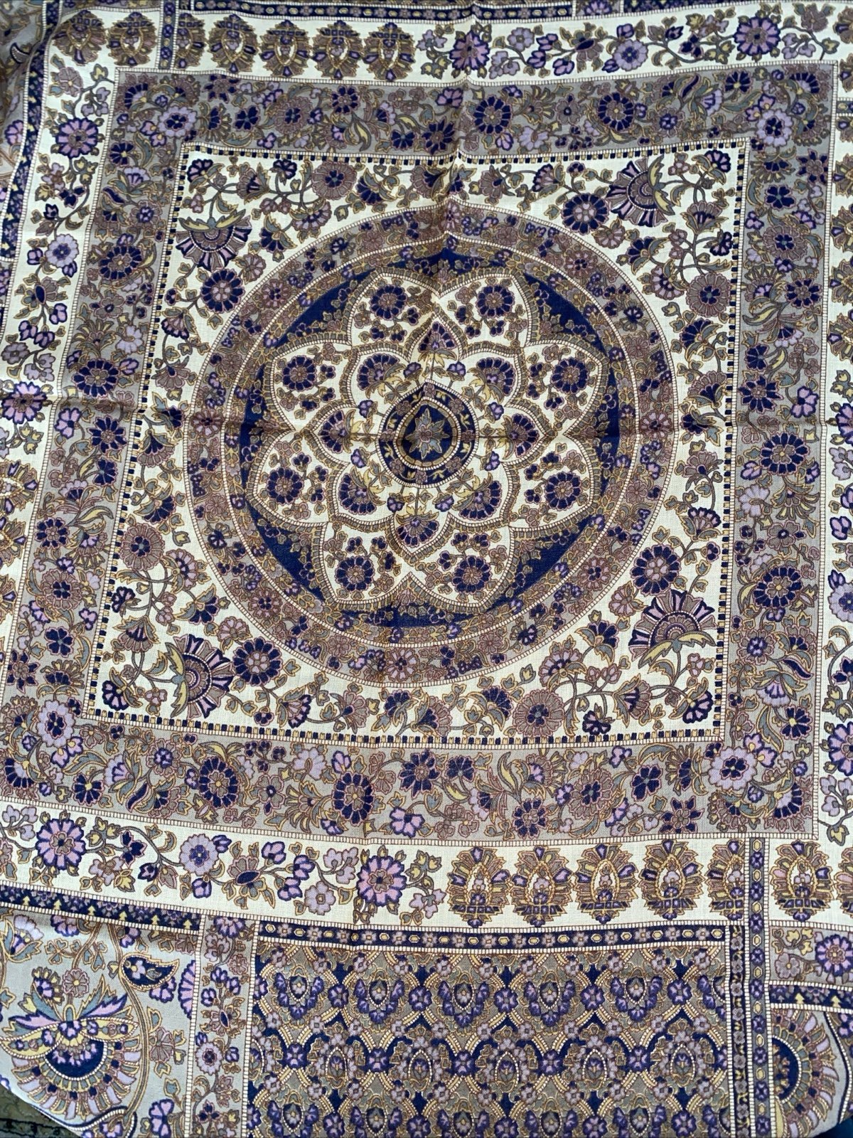 FRANCESCA ITALY 100% WOOL Square 53”SCARF Large Floral New
