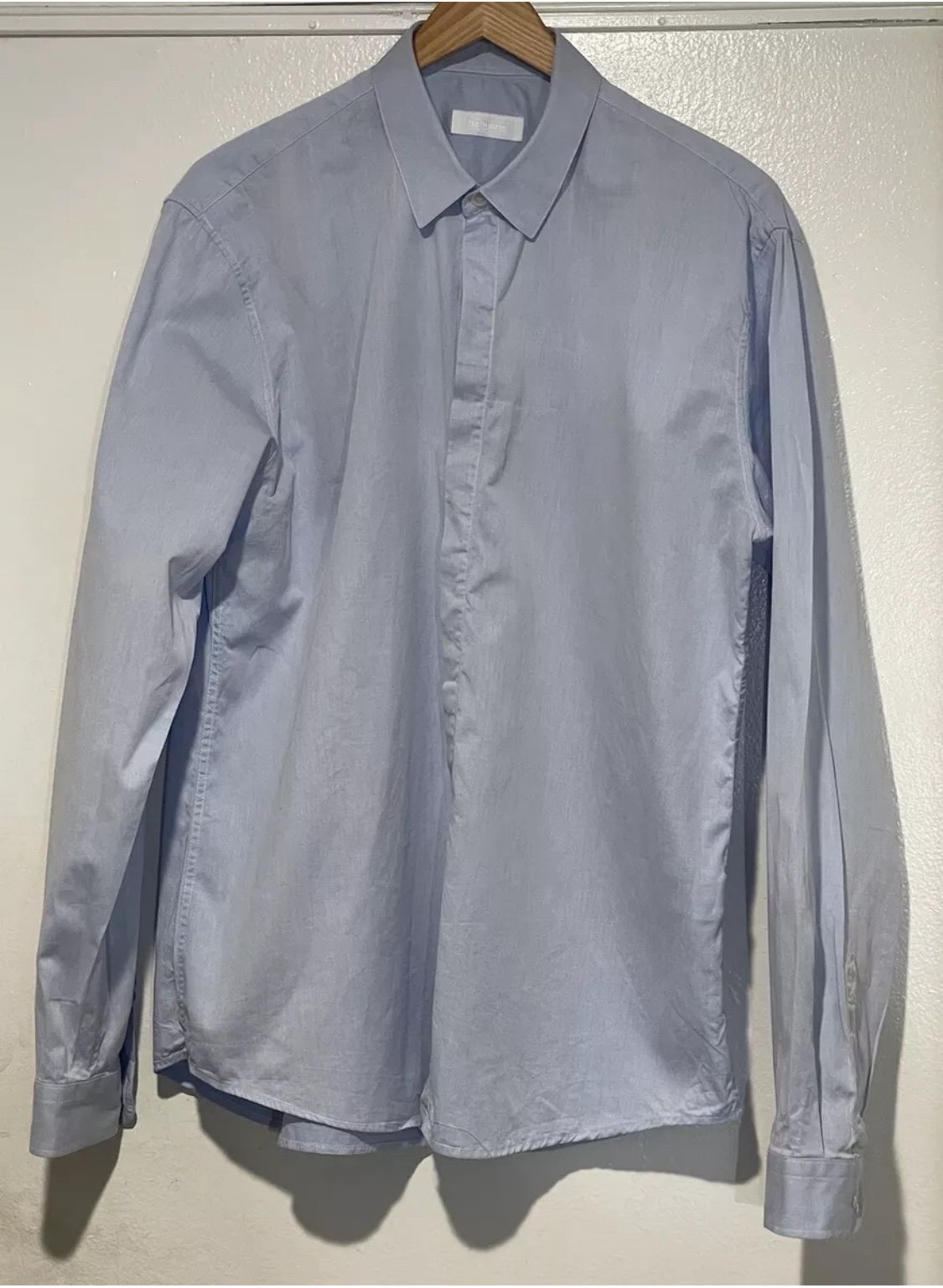 Balibaris Light blue Button Down Long Sleeve Polo-shirt Men size 41 (41)