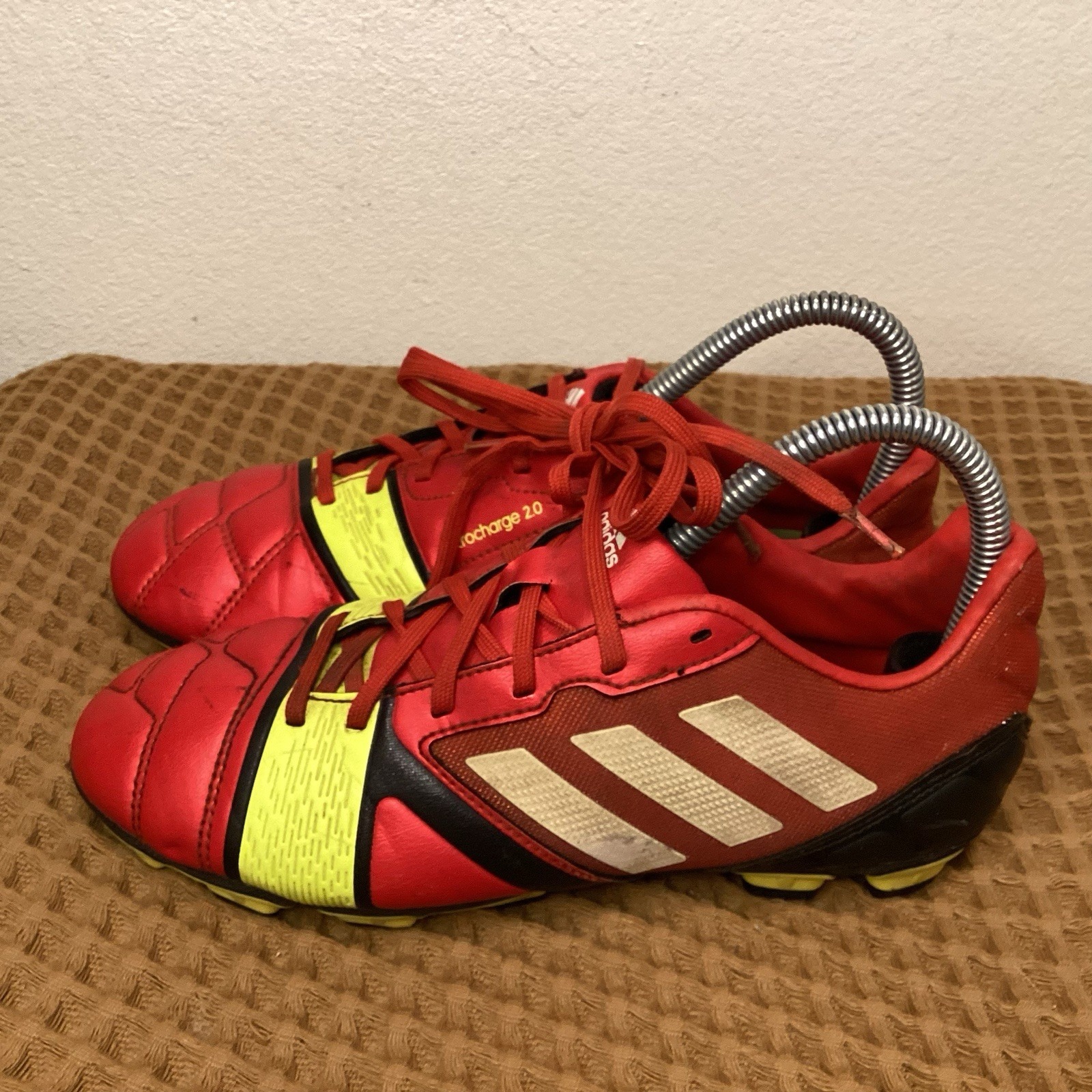 Nitrocharge 2.0 Adidas Mens Boys Cleats Size 5 Red Soccer Cleats Football