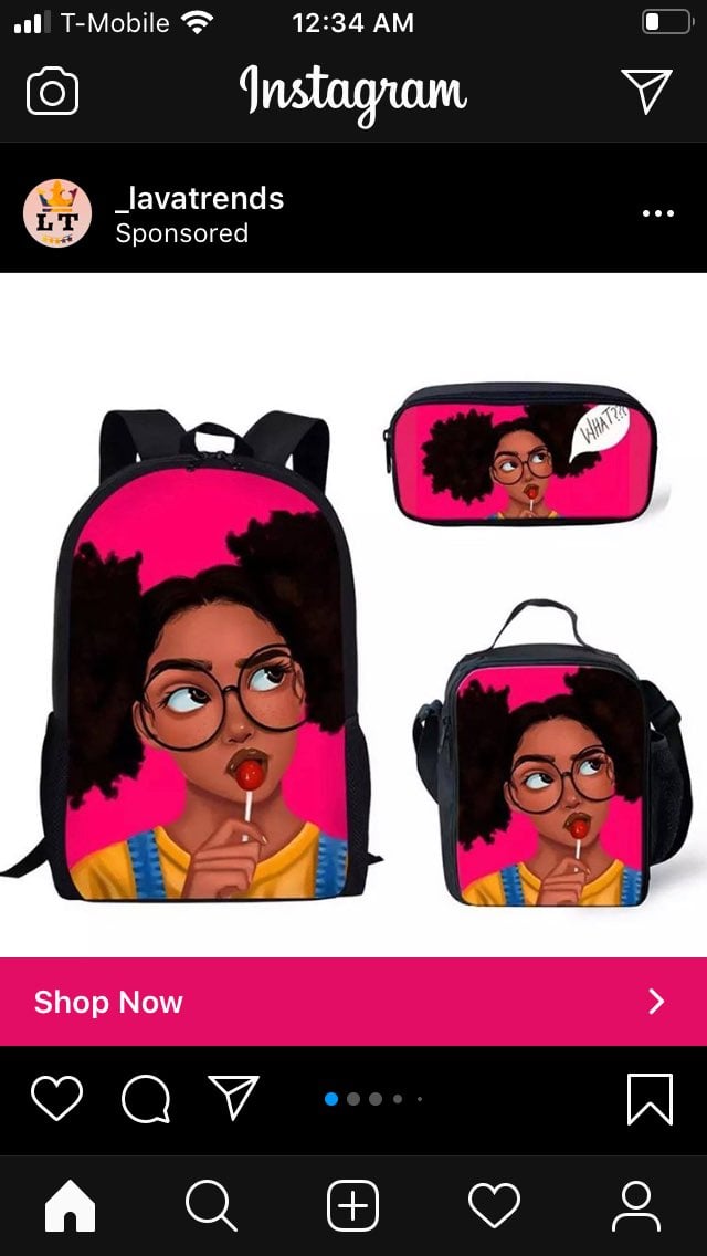 Pink book bag