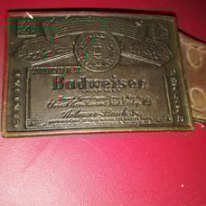 Rare mini Budweiser brass belt buckle