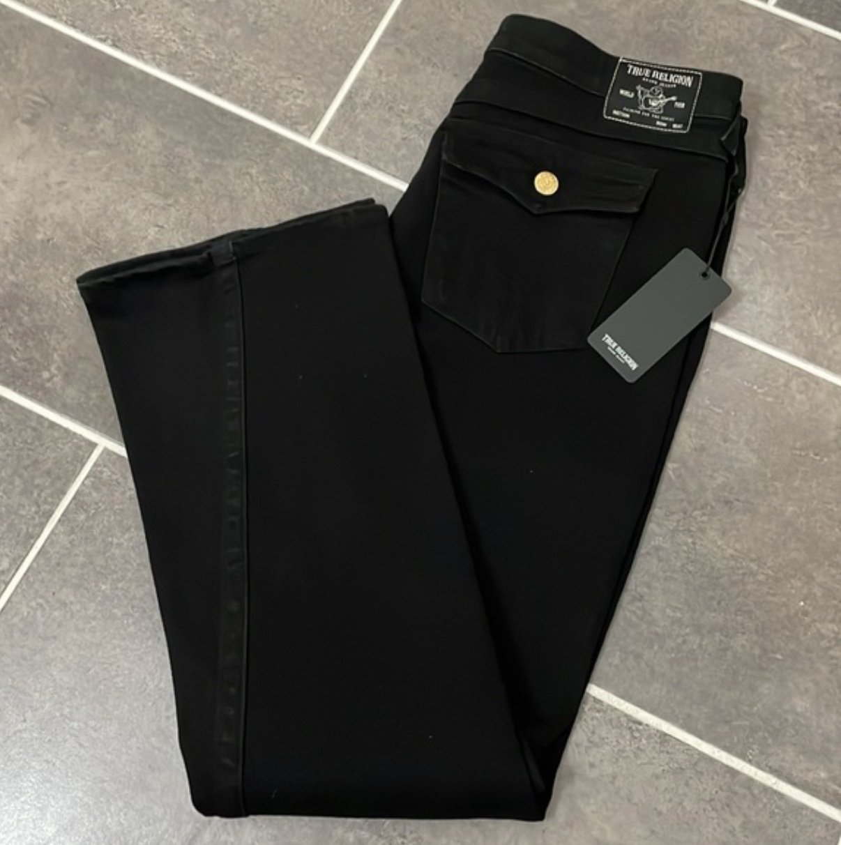 True Religion JOEY MID RISE FLAP FLARE JEAN