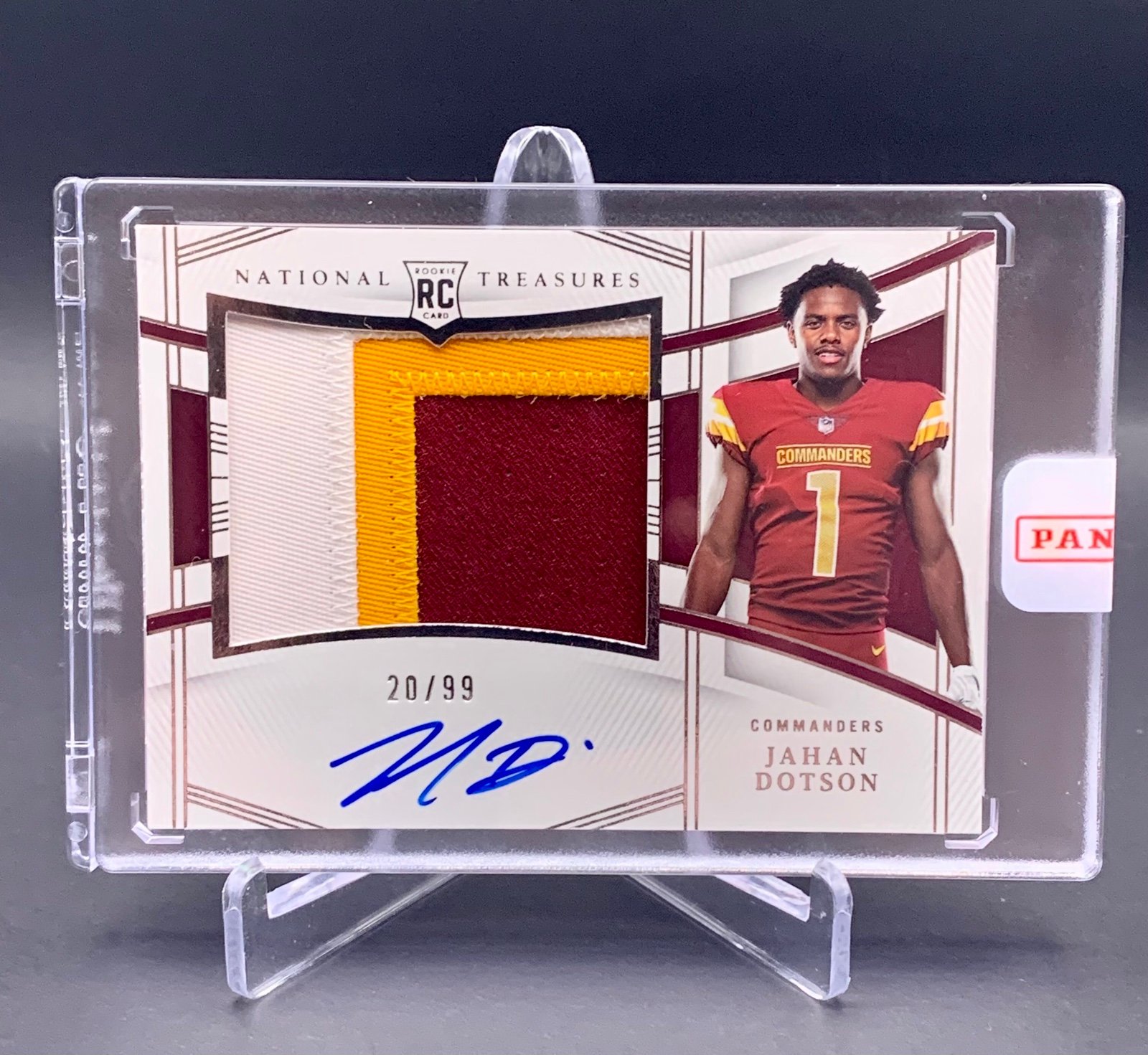 2022 Panini National Treasures JAHAN DOTSON /99 Rookie Patch Auto RC #RMS-JDO