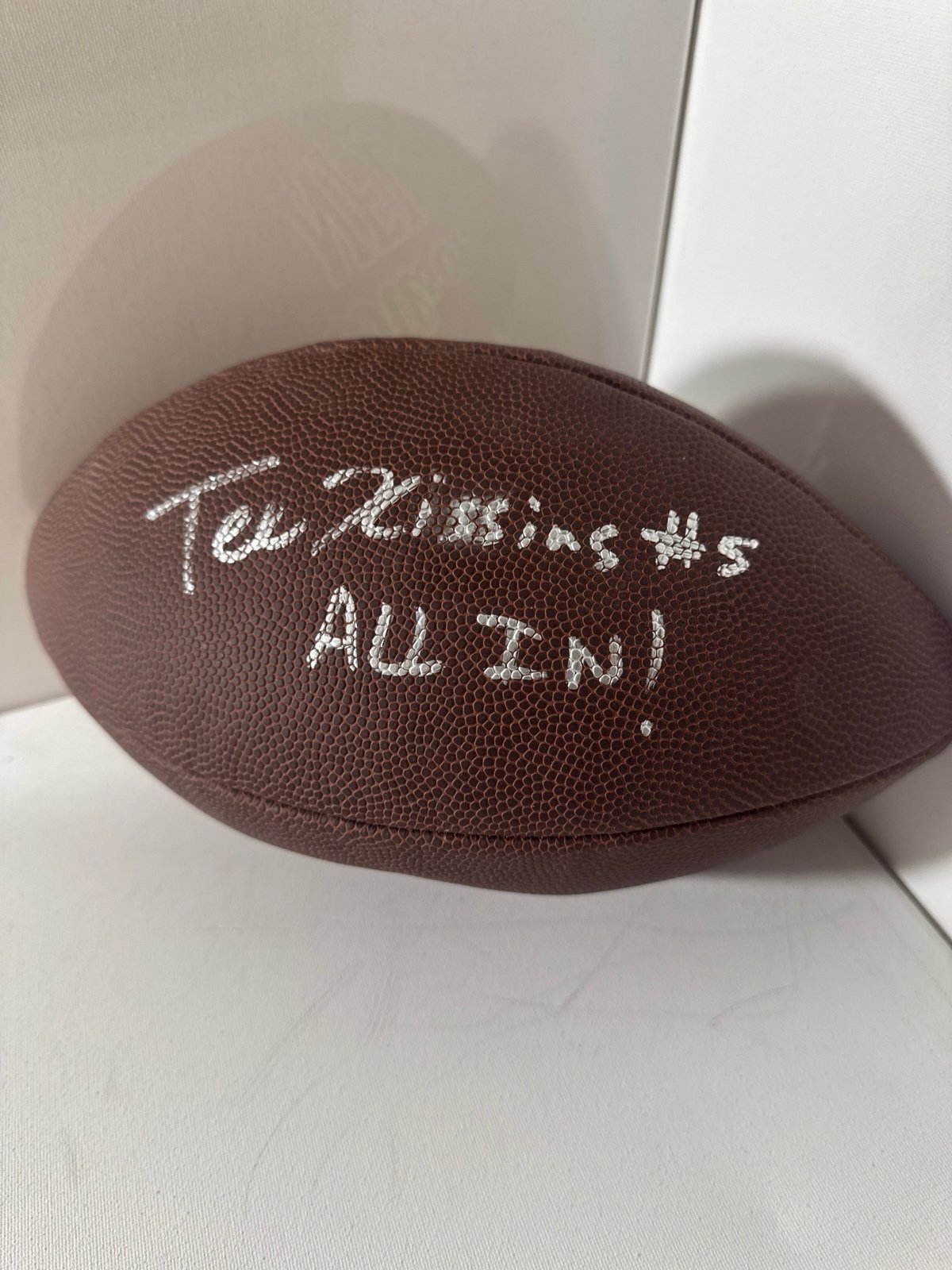 Tee Higgins autographed football