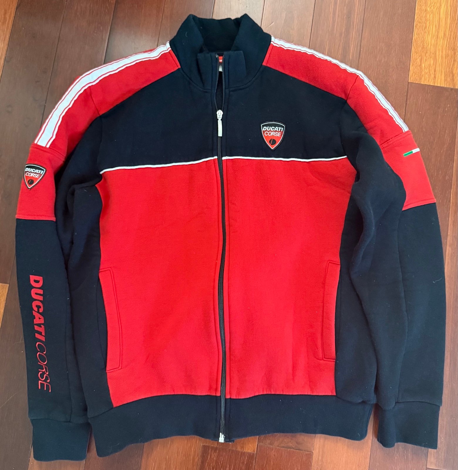 Ducati Corse red and black zip-up jacket