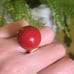 Trina Turk 18k Gold Plated Red Ball Square Ring Size 6