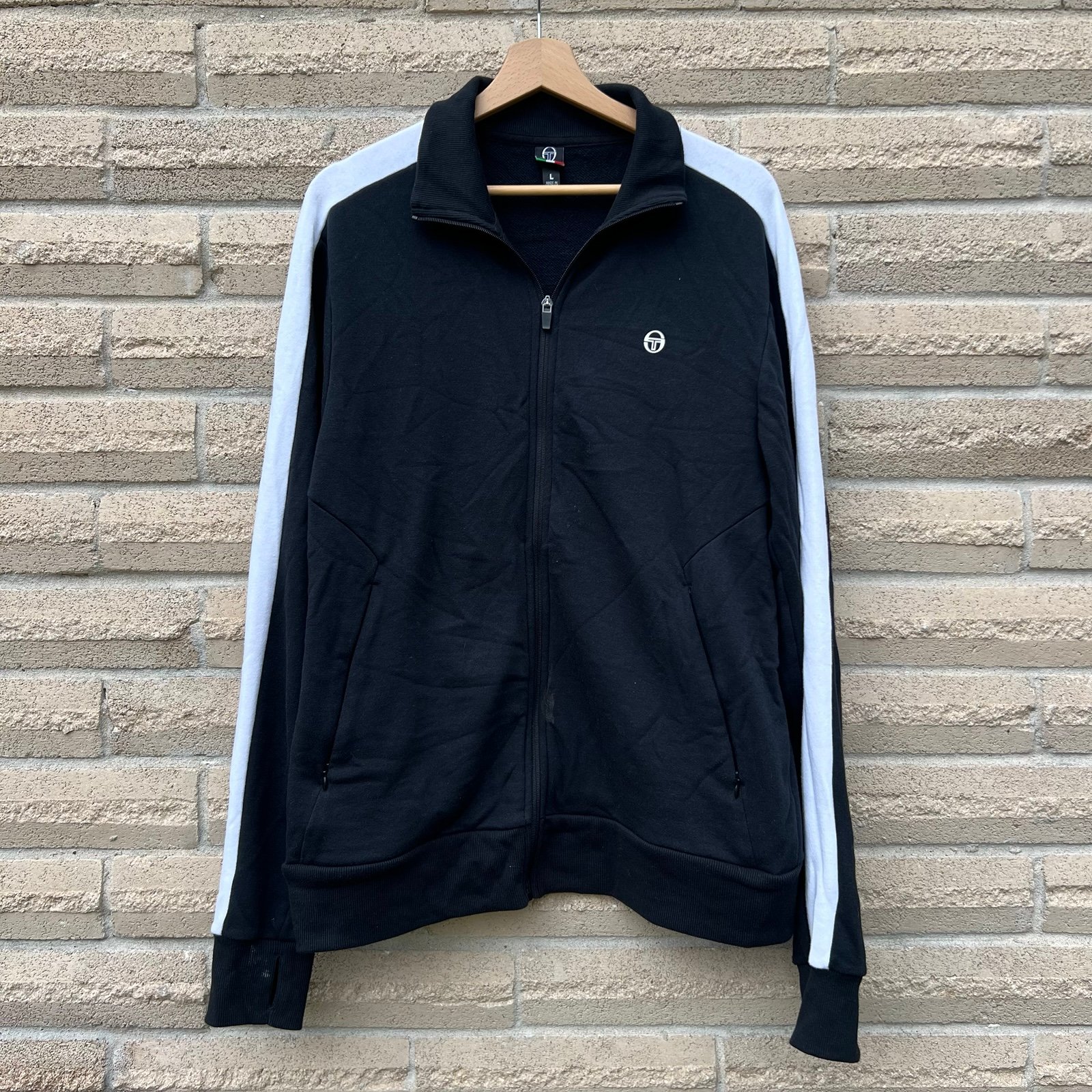 Sergio Tacchini Full Zip Track Jacket Black, size large