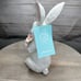 Martha Stewart Easter Bunny Rabbit Holding Flowers Resin Figurine Statue 10.5 in