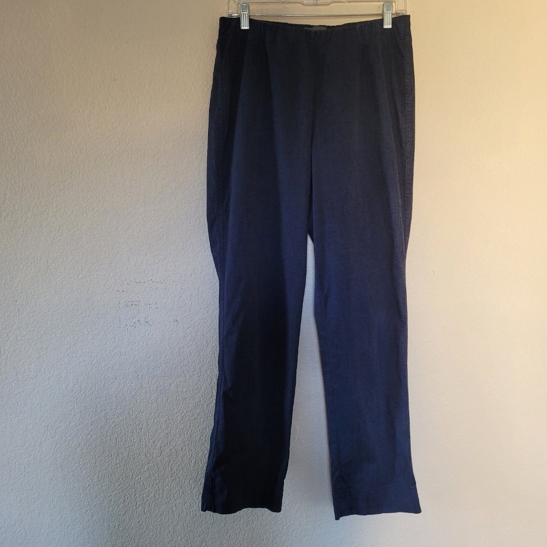 Oska Womens Trouser Pants Size 2 Black Printed Pull On High Rise Straight Leg