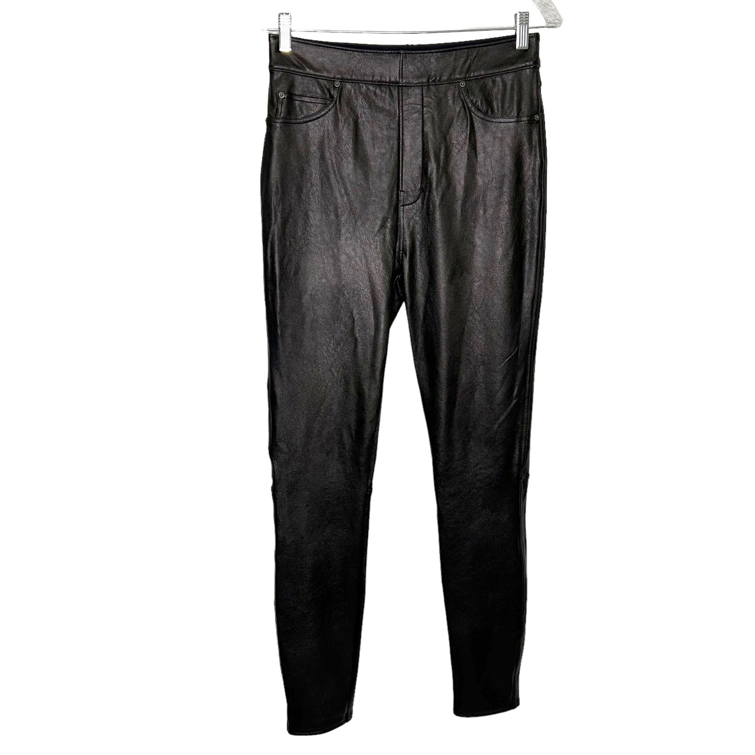 Spanx Brown Faux Leather Ankle Skinny Jeans Pants