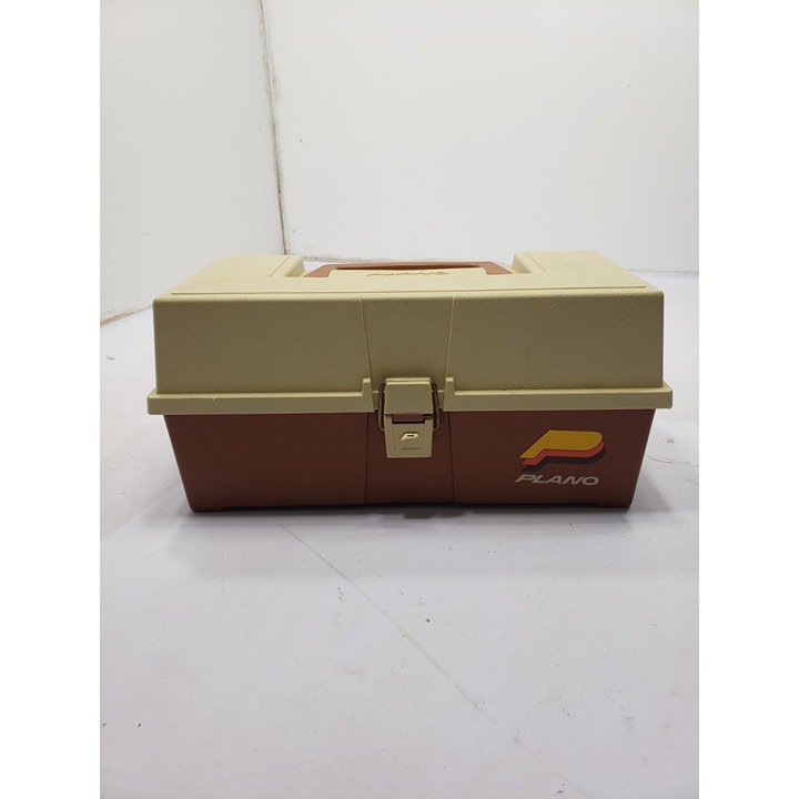 Vintage Plano Molding Retro 2 Tray 2200 Tackle Box Two Tone Color Tan/Brown