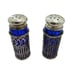 Vintage Leonard Silver Plated Salt & Pepper Shakers Cobalt Blue Glass 2.5 in