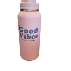 Life is Good Good Vibes 32 oz Water Bottle - Blush (NWT)