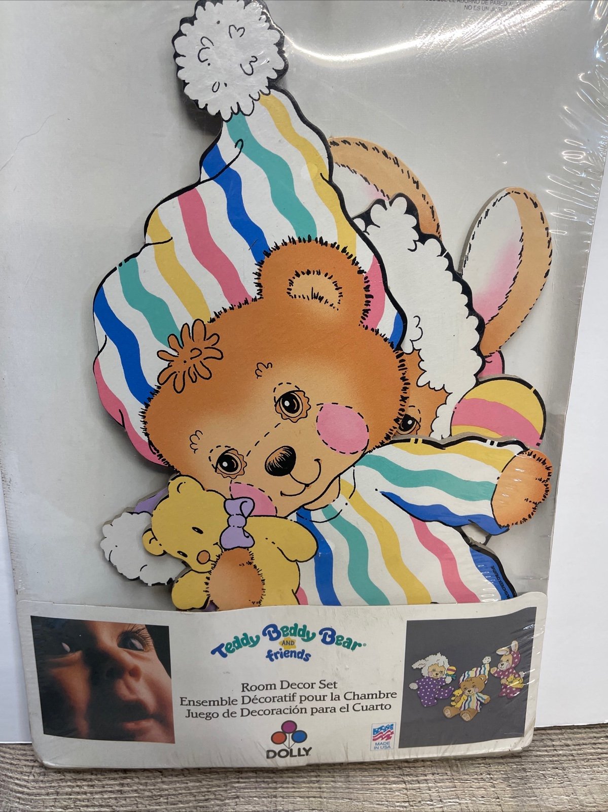 Teddy Beddy Bear and Friends 3 Wall Plaques Nursery Room Decor NEW Vtg 80s
