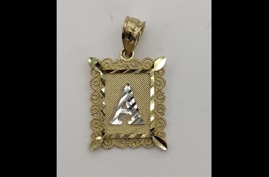 10k real gold letter initial charm pendant