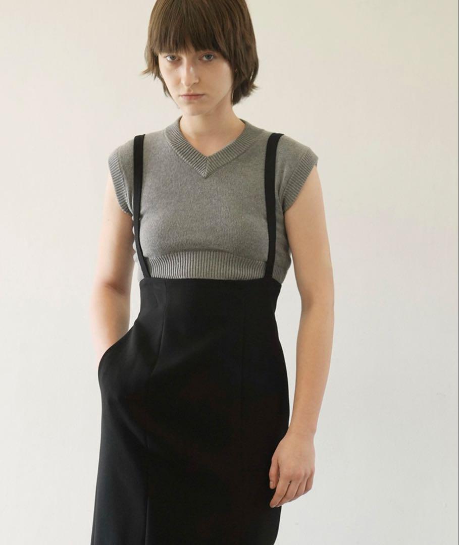 セール】CROPPED V NECK KNIT TOPS（ニット/セーター）｜CLANE