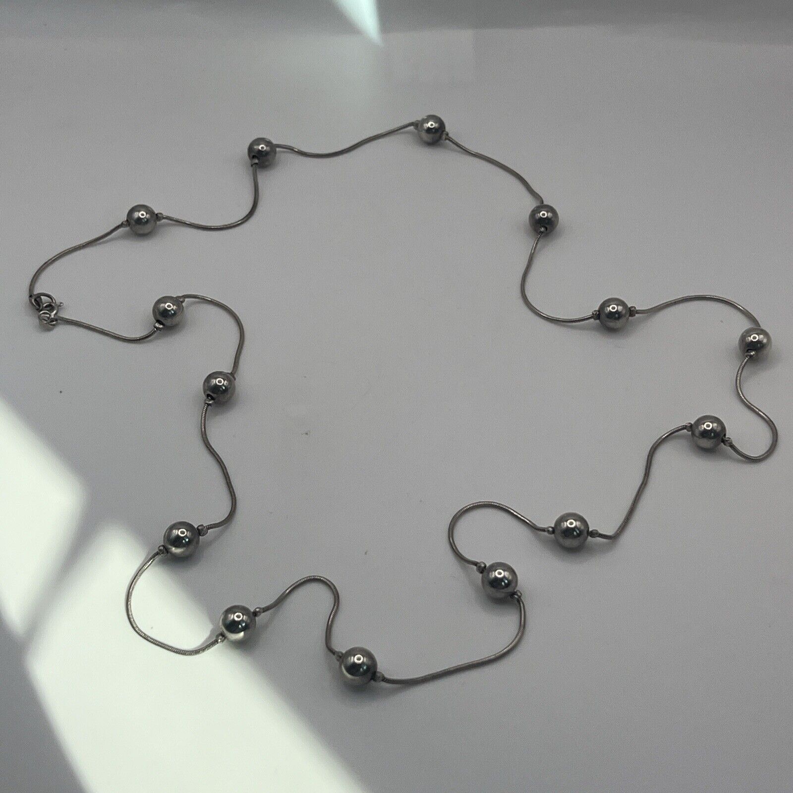 Vintage Sterling Silver 925 Beads Italy Necklace
