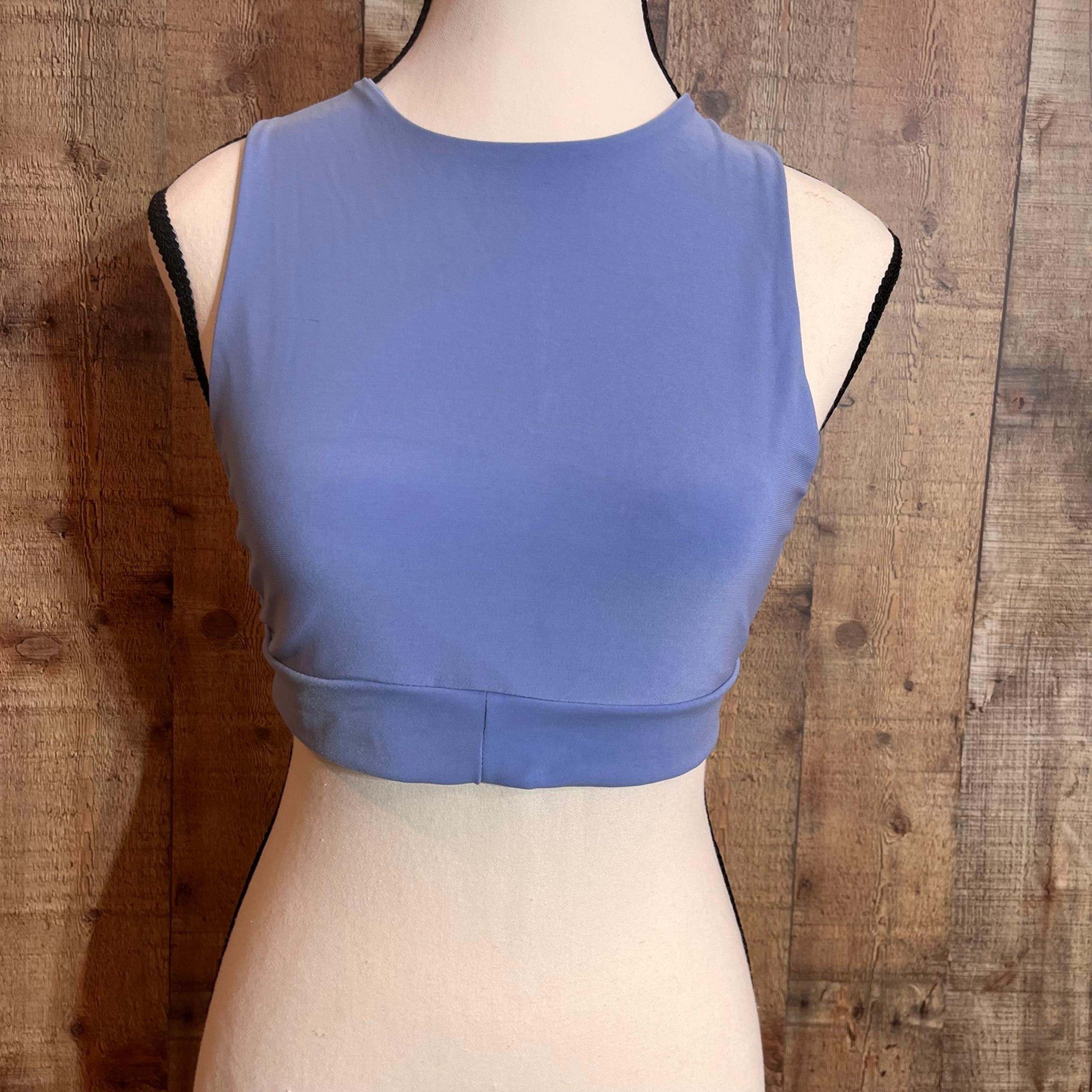 Nastygal Womens Tank Top Cross Straps Haulter Top Blue Size 4