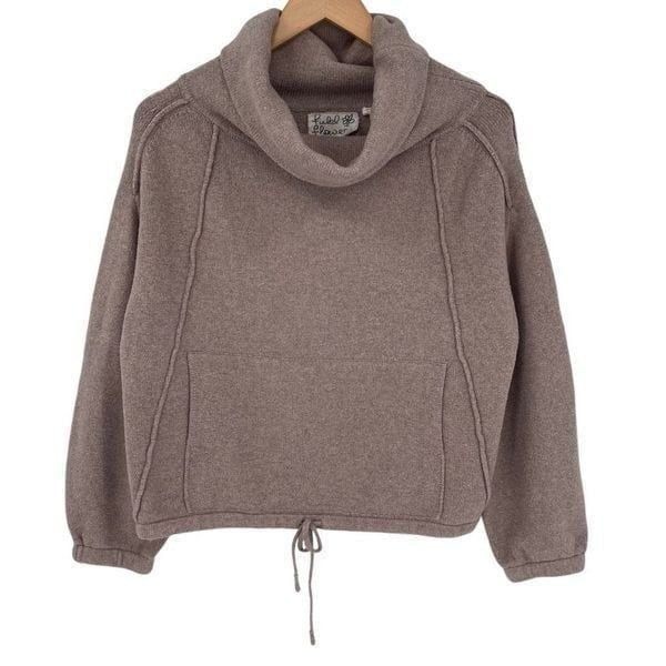 Anthropologie Field Flower Cowl Neck Sweater Pocket Blush Pink Women Small