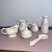 Vintage Pflatzgraff Tea Rose 6pc. Set With No Chips USA Pink Rose Floral Easter