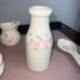 Vintage Pflatzgraff Tea Rose 6pc. Set With No Chips USA Pink Rose Floral Easter