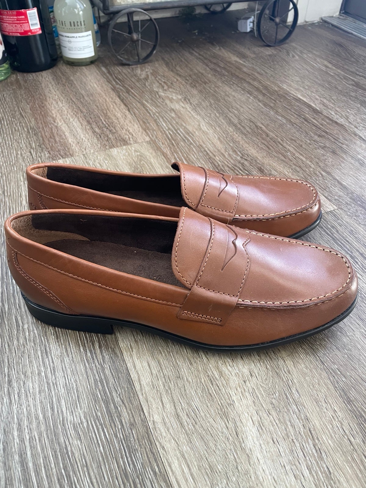 Men’s Rockport Loafers Brown Tan Leather Size 11.5