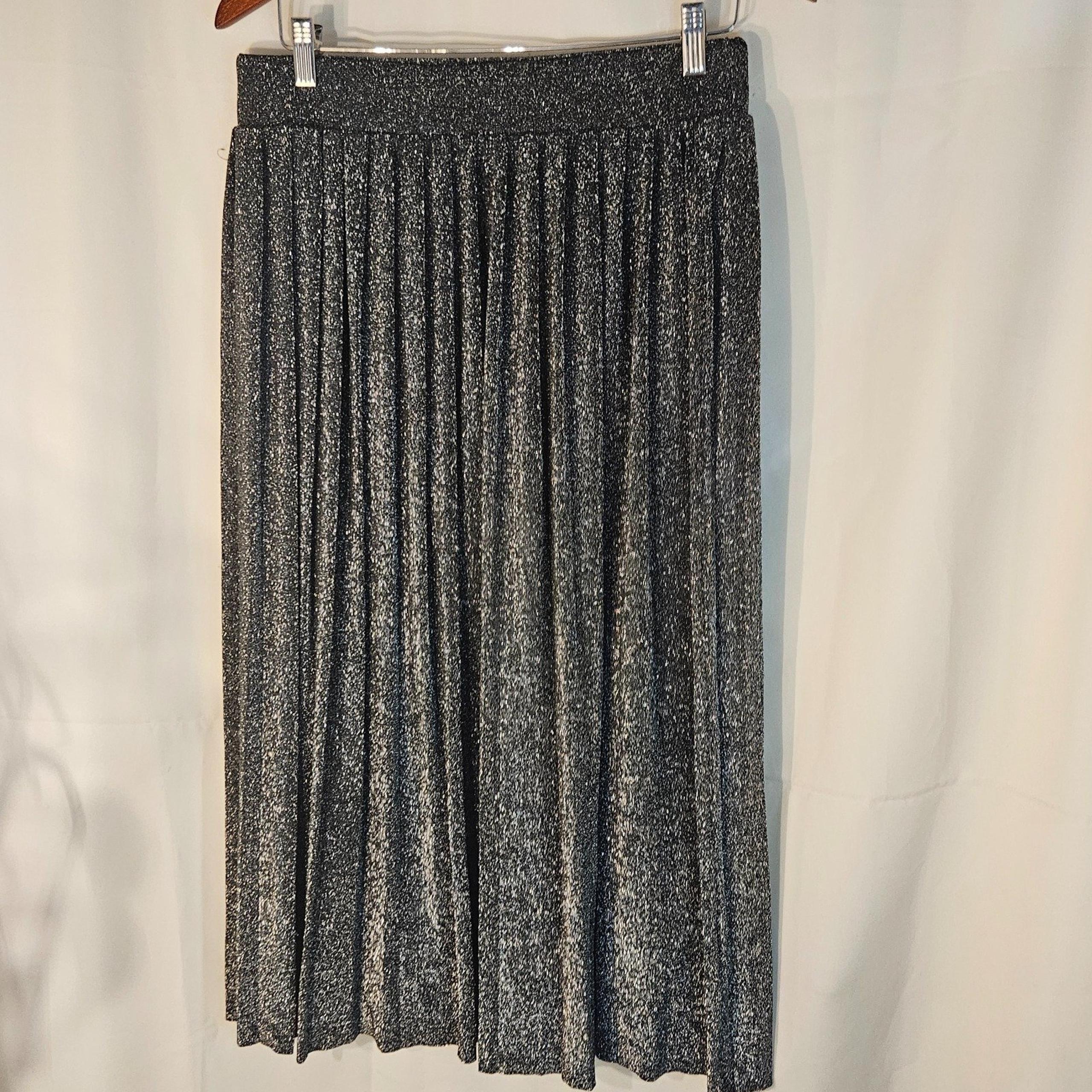 Metrowear melrose Skirt Metallic Pleated Party Cocktail Mini Skirt Size L