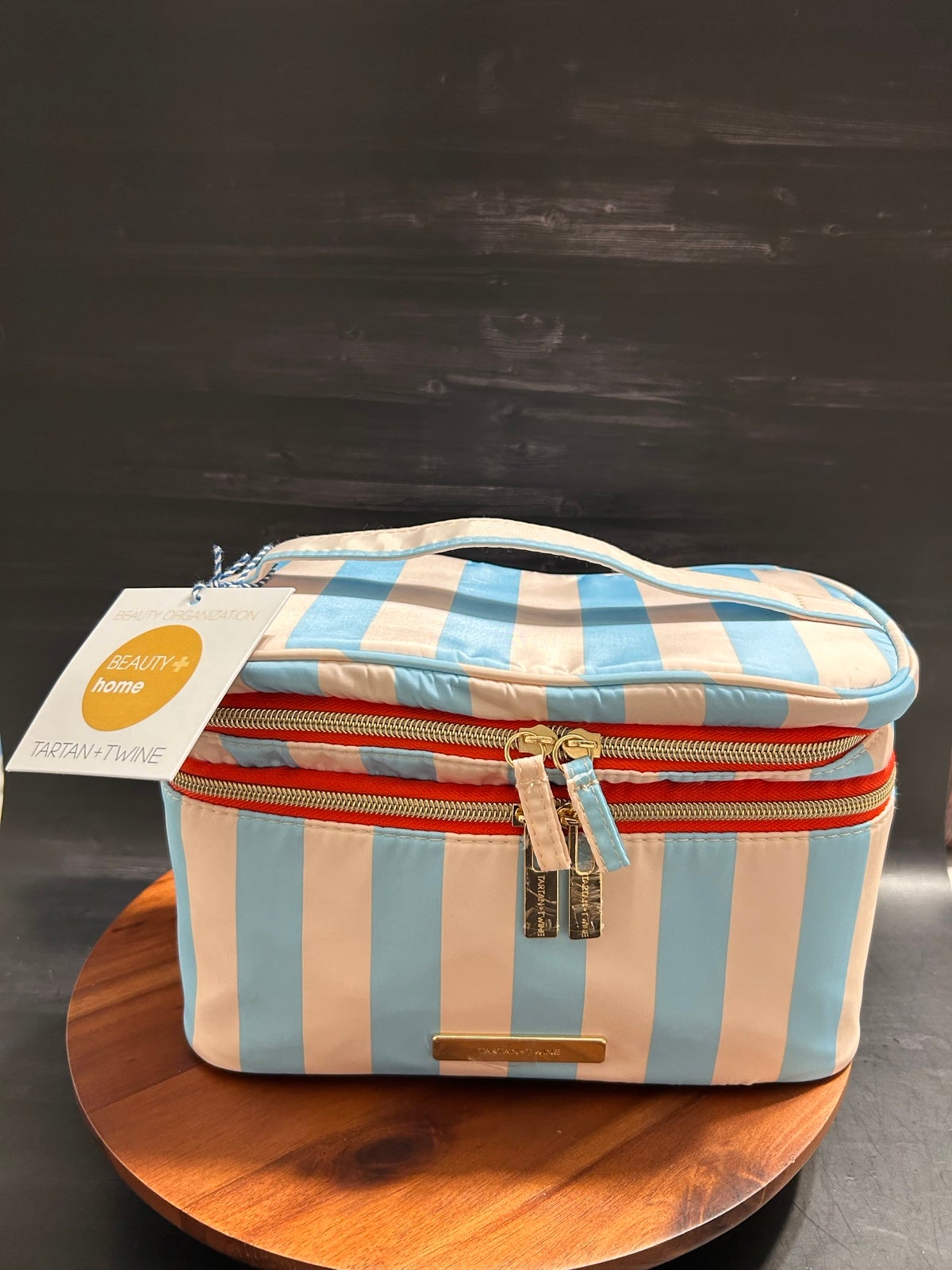 Tartan + Twine Striped Double Zipper Train Case NWT! 24 HOURS SALES !!!
