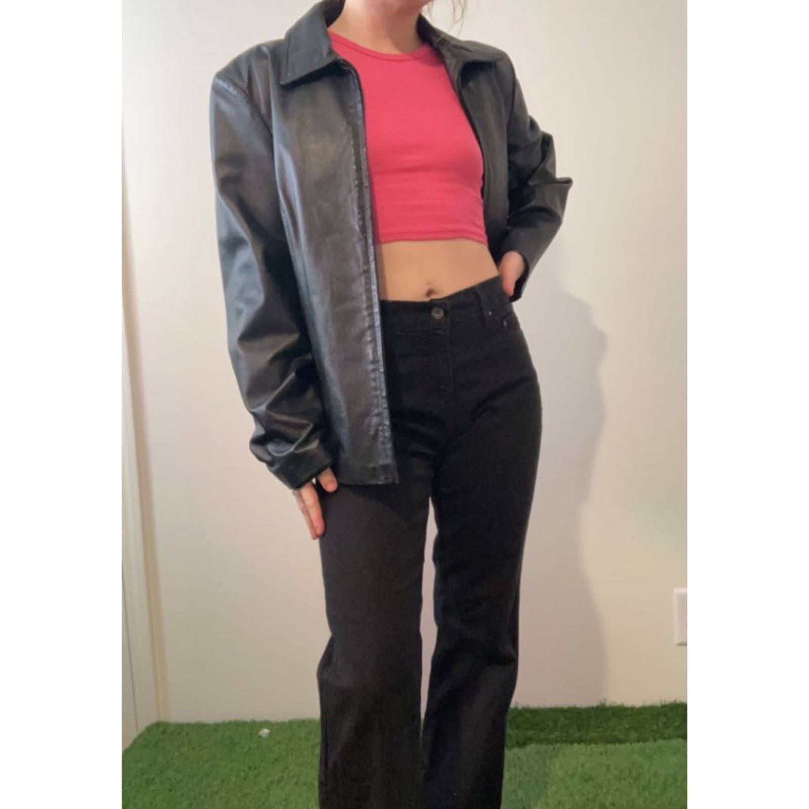 Worthington black genuine leather jacket