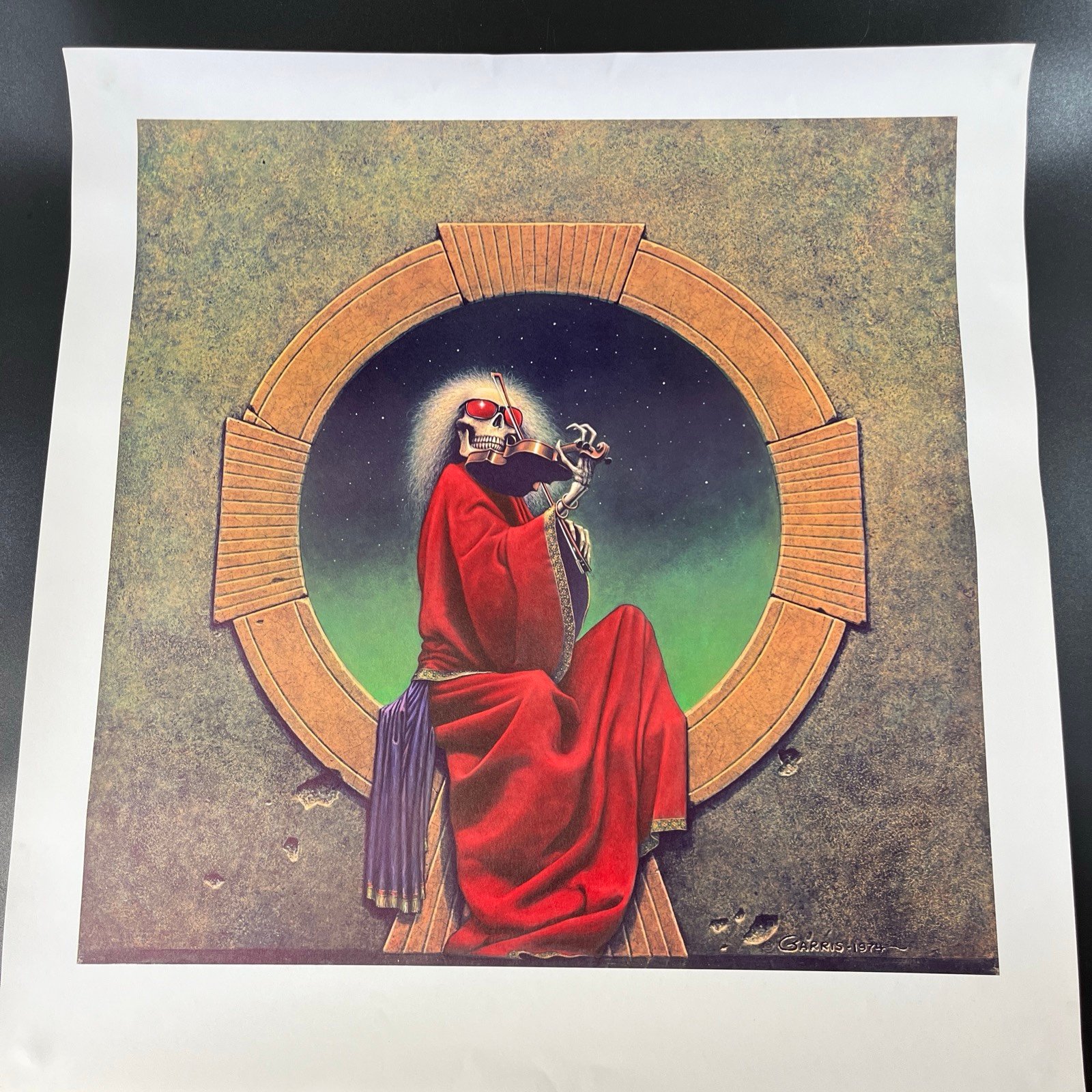 Vtg Grateful Dead Blues for Allah Fiddler Poster 22x22 Philip Garris 1974 Print