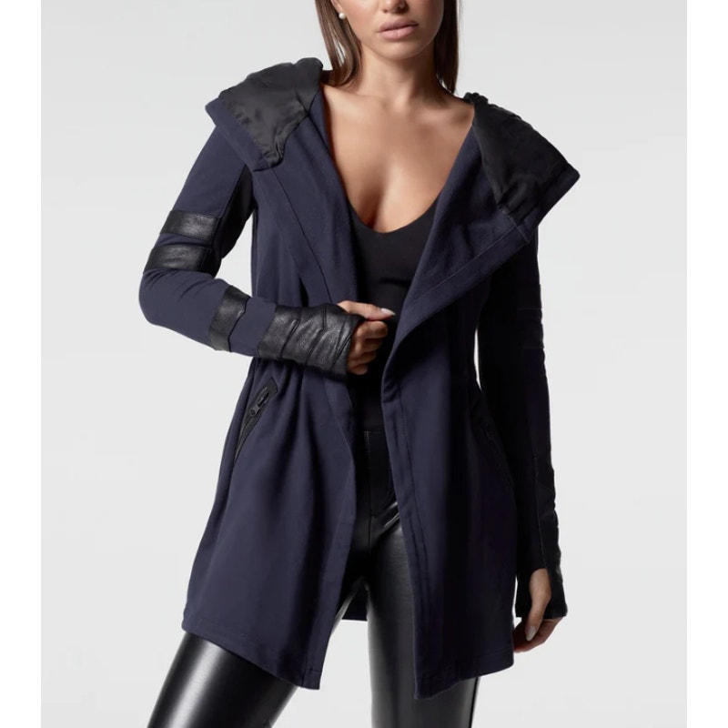 Blanc Noir Maitri Traveler Jacket Limited Special Patriot Blue Womens Size M NWT