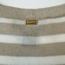 St. John Striped Short Sleeve Cardigan Sweater White/Tan Wool Blend | Size L