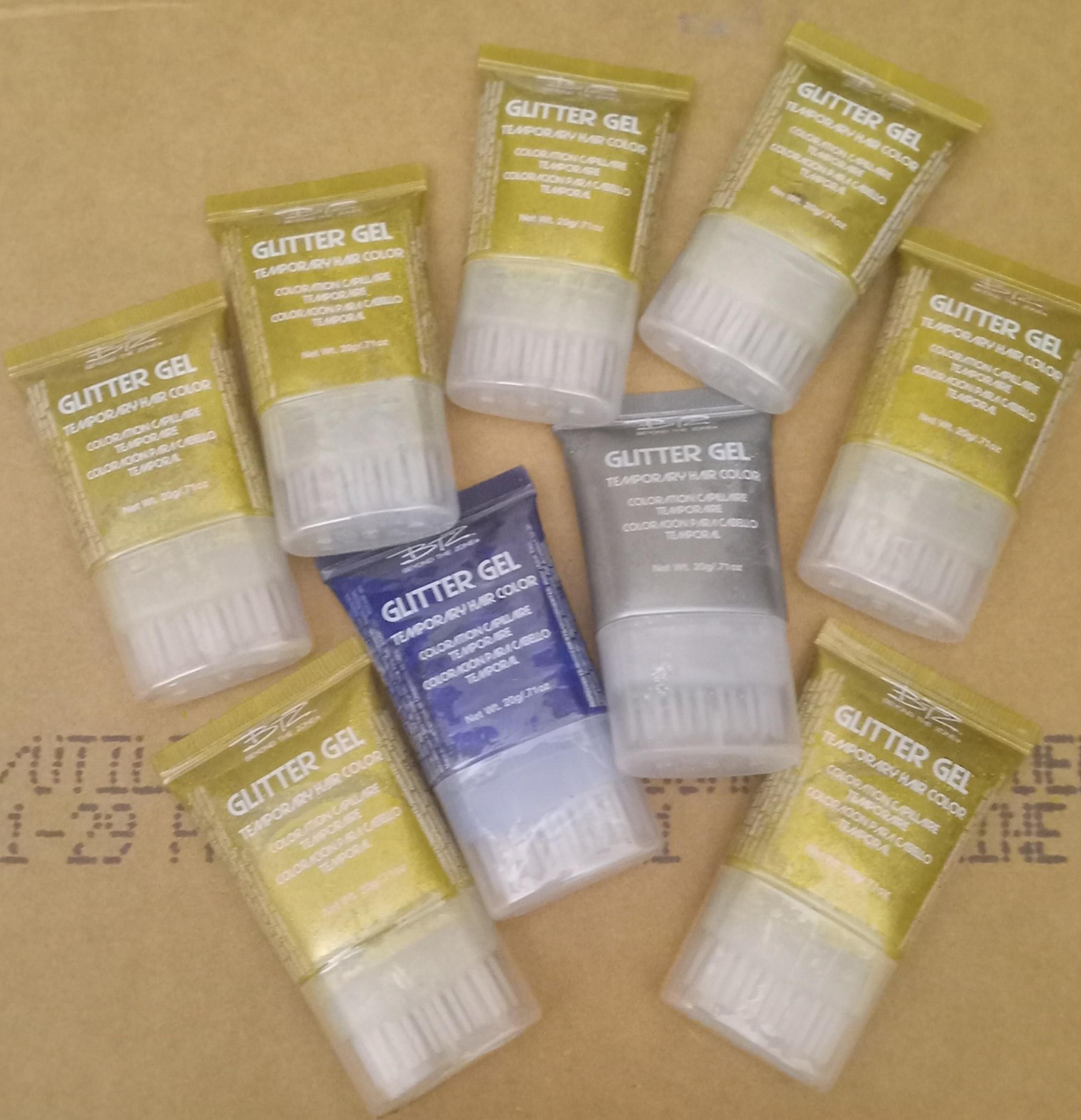 9 PACK BTZ Beyond The Zone Glitter Gel Temporary Hair Color