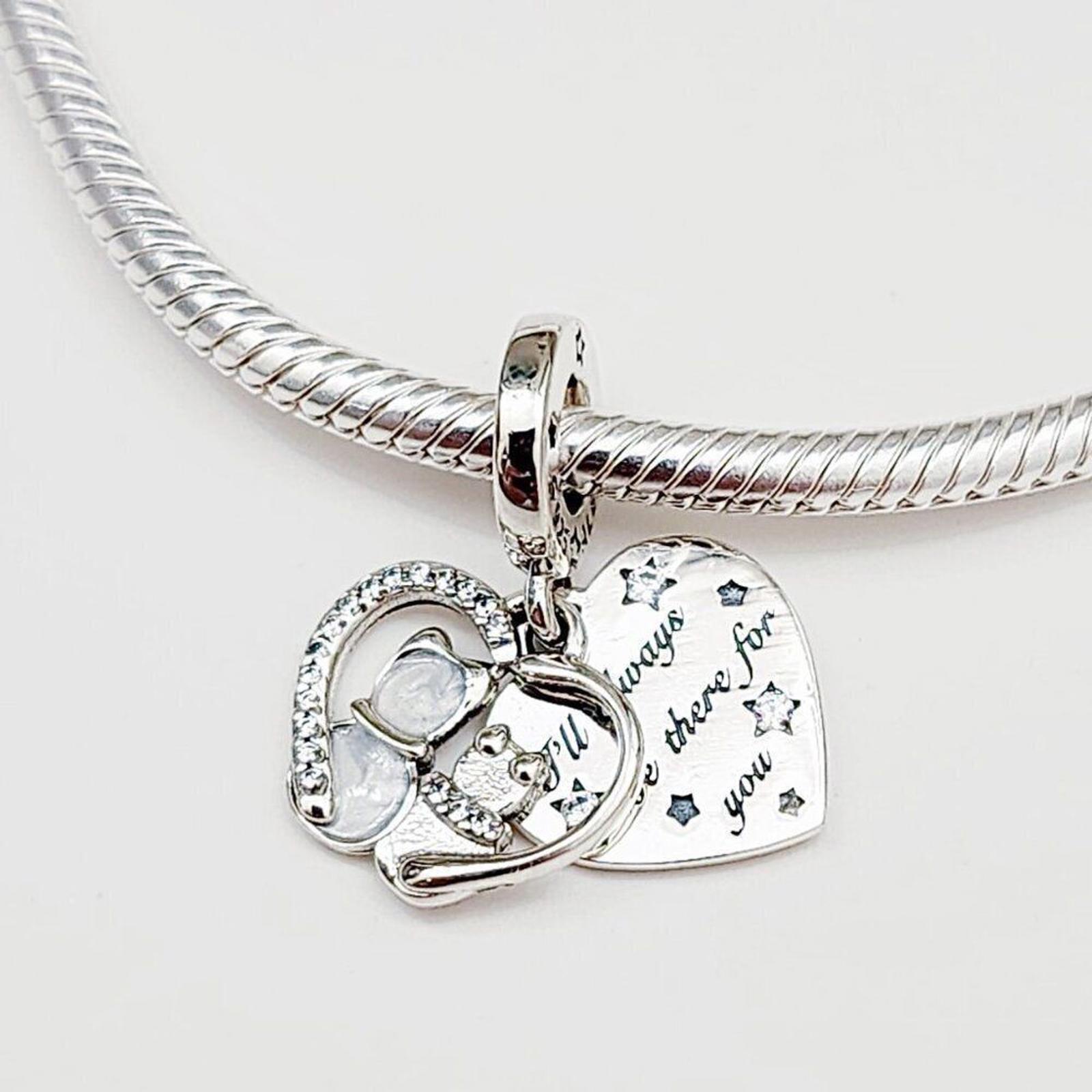 Pandora Cats& Hearts Dangle Charm